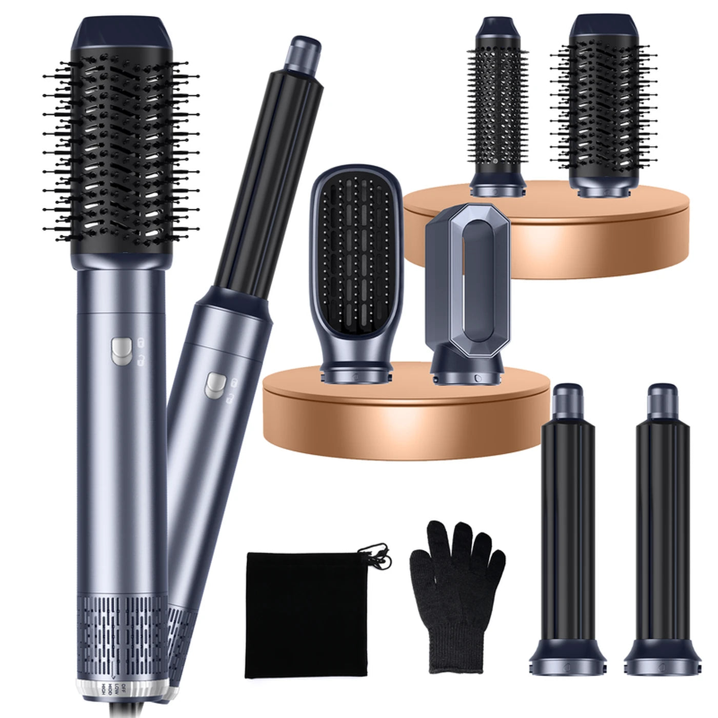 Atopskins 6-in-1 Haarstyler Volume & Glans - Föhn, Krulborstel & Stijlborstel