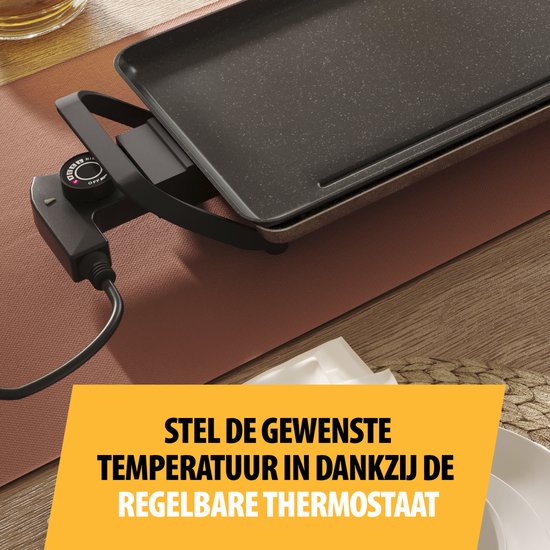 Tristar Bakplaat - BP-2669 - 1800W - Gourmet, Grillplaat XL 90x23cm - 8-10 personen