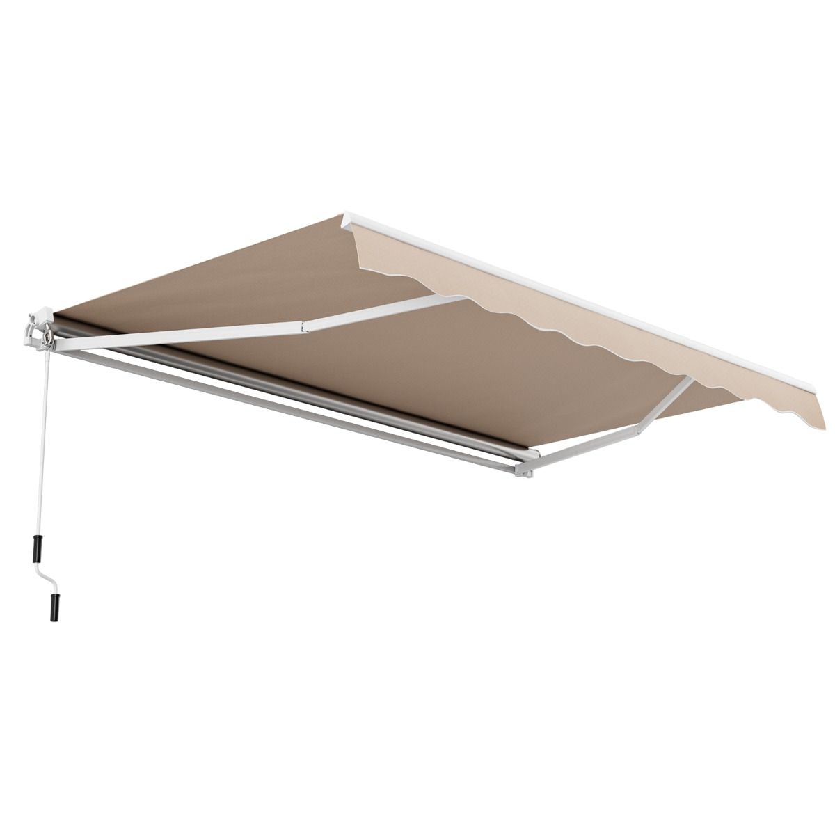 Coast uittrekbaar terraszonnescherm - handmatige slinger - aluminium frame - beige 4 x 2,5 m