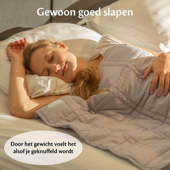 EL-Life Verzwaringsdeken 7kg – 135x200 cm – OEKO-TEX Katoen – Weighted Blanket voor Rust & Betere Slaap