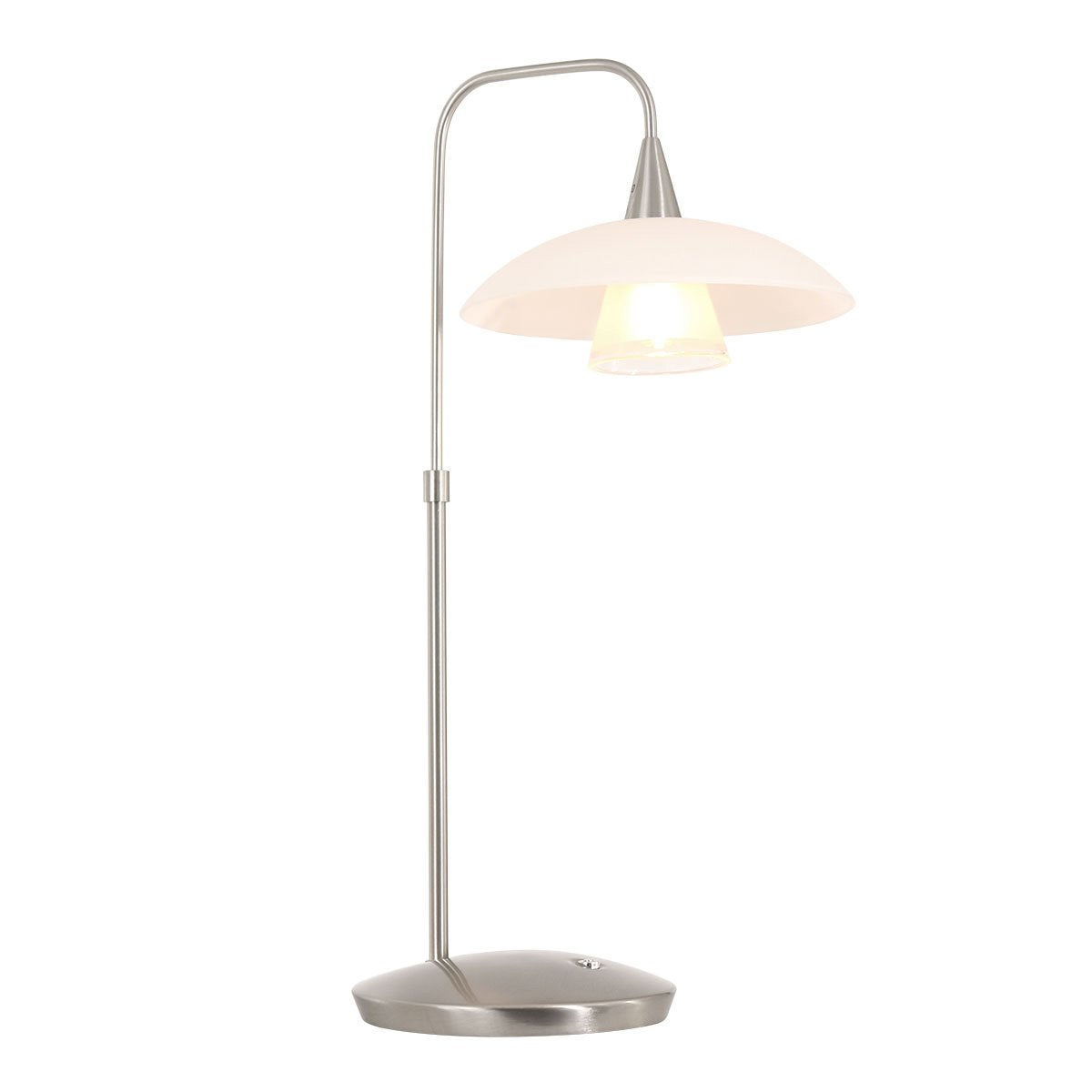 Tafellamp Tallerken 2657ST - Staal/Wit - Modern Design - Inclusief LED Lichtbron - Steinhauer