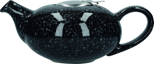 Theepot - met Zeef - Keramiek - Zwart - 26x17 cm Gespikkeld, 0.9 L - London Pottery