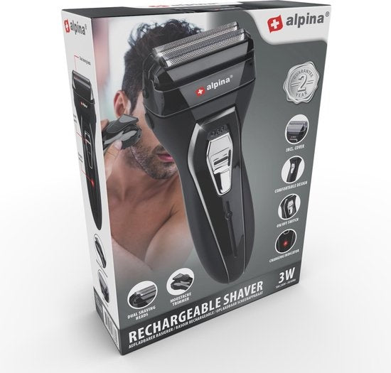 alpina Scheerapparaat met Trimmer - Shaver - Baardtrimmer met Reinigingsborsteltje en Beschermkap