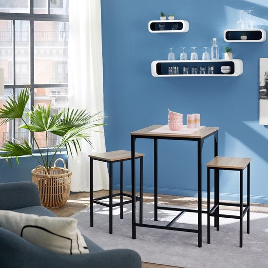 tectake - Bartafelset Inverness industrieel lichtbruin - 404363