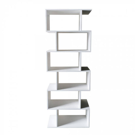 VDD Moderne Boekenkast - Wandkast met Gestapelde Kubussen - 185 cm Hoog - Wit - 30x70x185cm