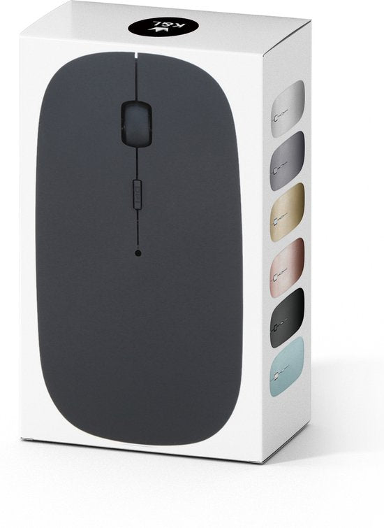 K&L Draadloze Muis - Draadloze Bluetooth Muis Laptop - Stil - Oplaadbaar - Grijs