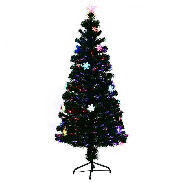 Coast Kerstboom met Gekleurde Glasvezel Verlichting en Kerststerren - 180cm - Groen