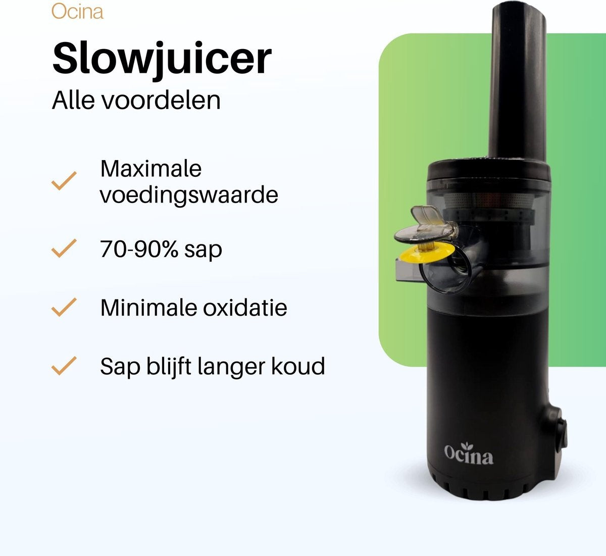 Ocina Mini Slowjuicer - Sapcentrifuge - Juicers - Zwart