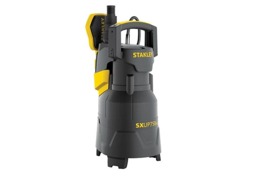Stanley dompelpomp, vuil water, 750 W, plastic, met vlotterschakelaar, vlakafzuiging, 13500 l/h, IPX8, 10 m kabellengte