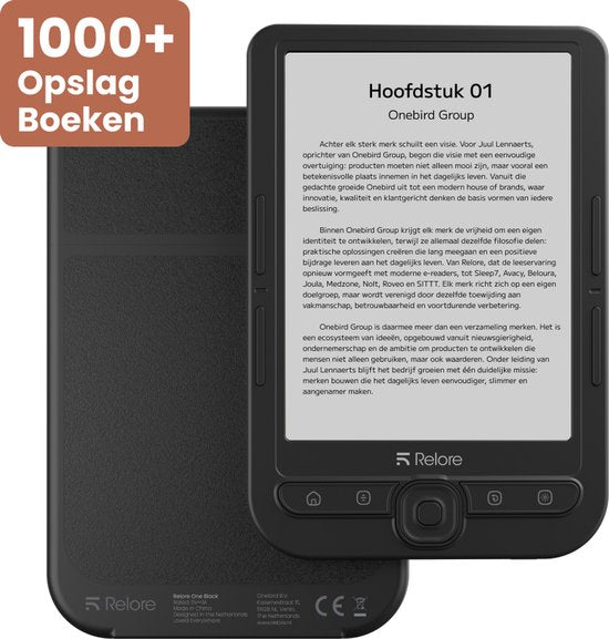 Relore E-reader 6 Inch Touchscreen - Ereader opslag 1000+ Ebooks - Ebook Vervanger Kobo Clara, Kindle, Pocketbook