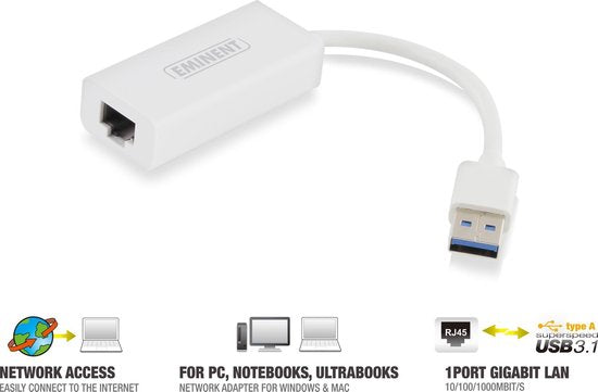Eminent Gigabit USB 3.0 netwerkadapter