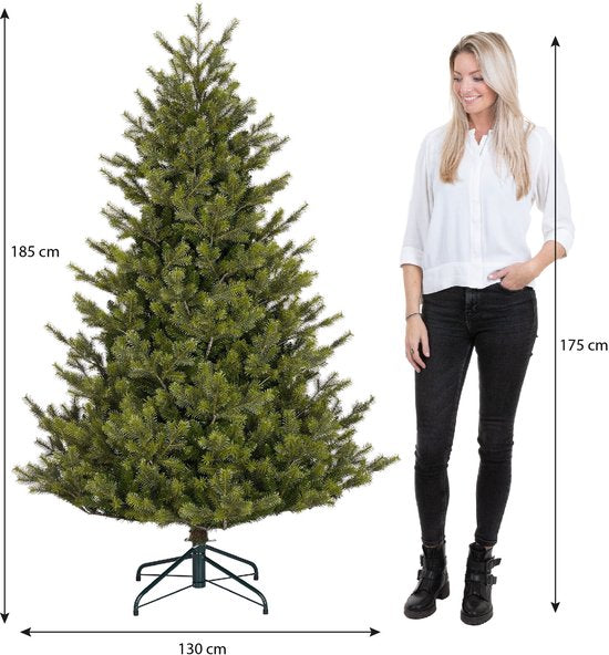 Black Box Trees Clive Kerstboom - Realistische Kunstboom met Volle Uitstraling en 1840 Takken - Kerstversiering voor Binnen - Sfeervol en Realistisch - Makkelijk Opzetten - H185 x Ø130 cm - Groen