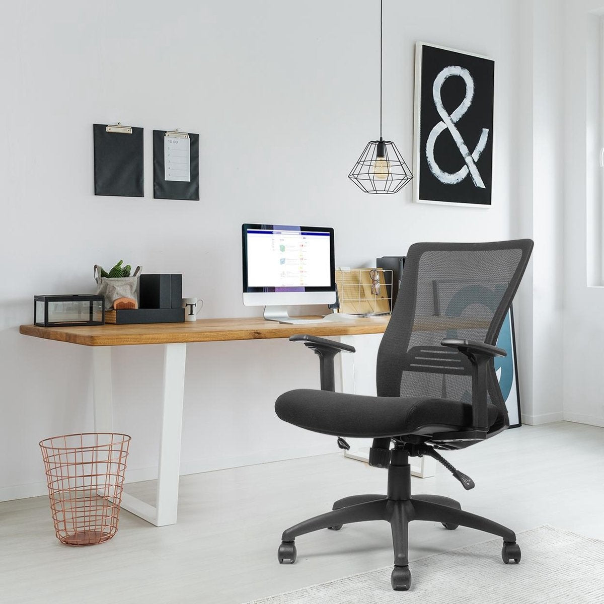 LifeGoods Ergonomische Bureaustoel - Office Chair - Verstelbaar - Volwassenen - Zwart