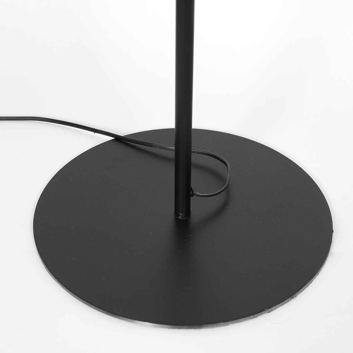 Zwarte Vloerlamp Bloeba 4169ZW van Steinhauer met verstelbare hoogte (150-165 cm) en uitrekbare zwenkarm tot 66 cm, metalen basis met blauwe velours kap Ø40cm, trendy design voor binnen.