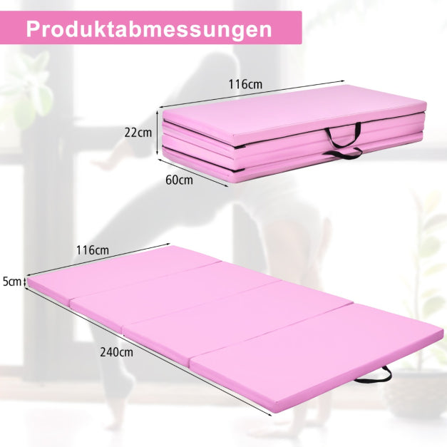 Coast 240 x 120 x 5 cm opvouwbare gymnastiekmat met klittenbandbevestiging en 2 handgrepen