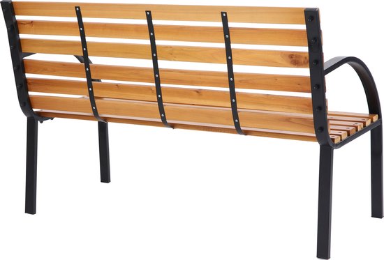 AXI Otis houten Tuinbank met matzwart stalen frame – Cederhout - 122x60x83 cm – Tweepersoonsbank voor buiten