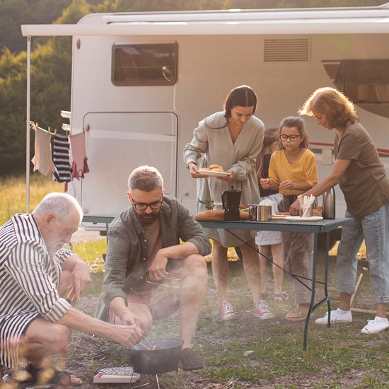 LifeGoods Inklapbare Tafel - 180 cm - Campingtafel - 6 tot 8 Personen - Vouwtafel - Zwart