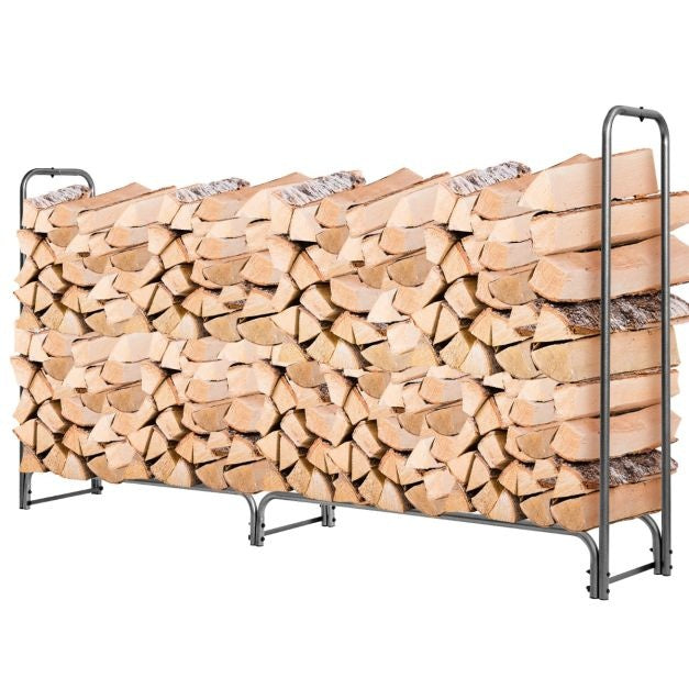 Coast Brandhoutopslagrek voor binnen & buiten - 240 x 35,5 x 122,5 cm - Zwart