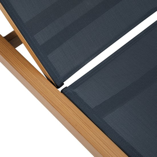 AXI Logan Ligbed Houtlook/antraciet – Gepoedercoat aluminium frame – Rugleuning met 5 standen - Textileen liggedeelte - 193x70cm