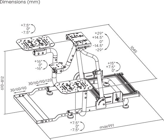 VDD Gaming - Flight simulator cockpit - Flight simulator stand - Zwart