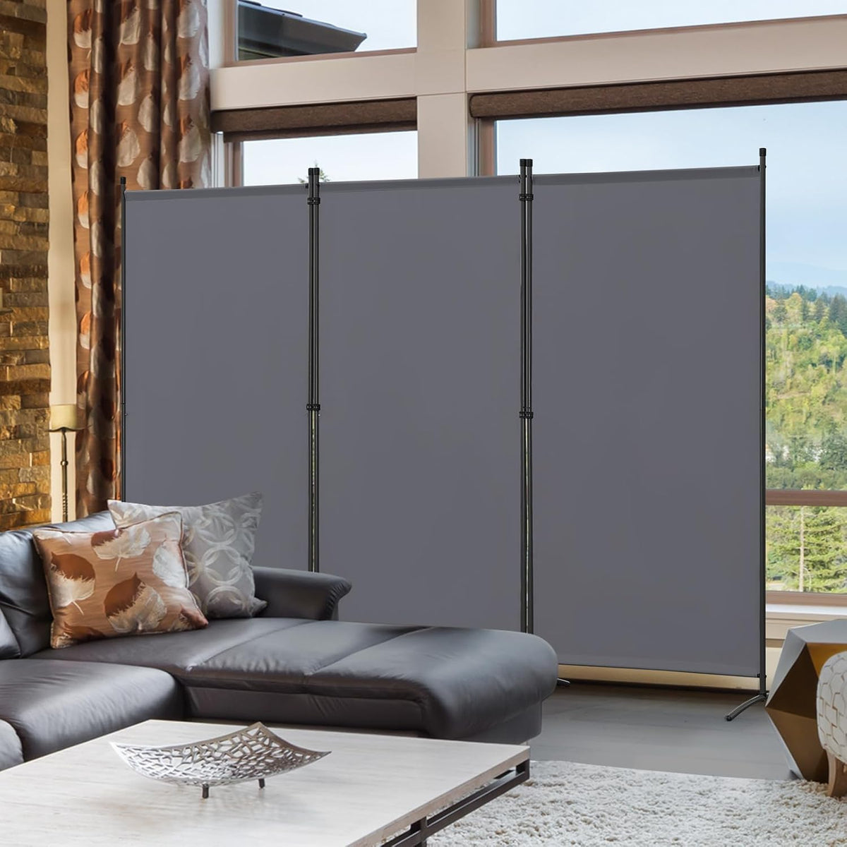 Angel Living Paravent 3 Panelen – 243 x 180 cm – Grijs