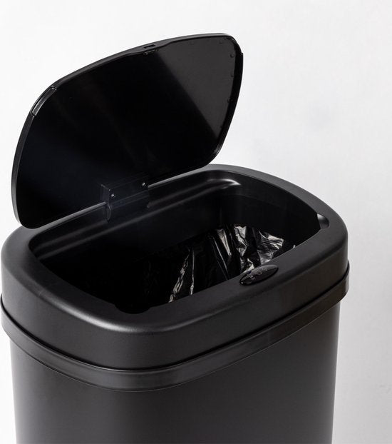 Sensor Prullenbak - 50L - Soft Close - Vingerprint vrij - Hygiënische Keuze - Zwart