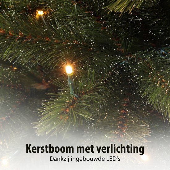 Triumph Tree Bristlecone Kunstboom - Kerstboom met 144 Warm Witte LED Lampjes - Kerstversiering voor Binnen - Scharnierconstructie voor Snelle Opbouw - H155 x Ø99 cm - Groen