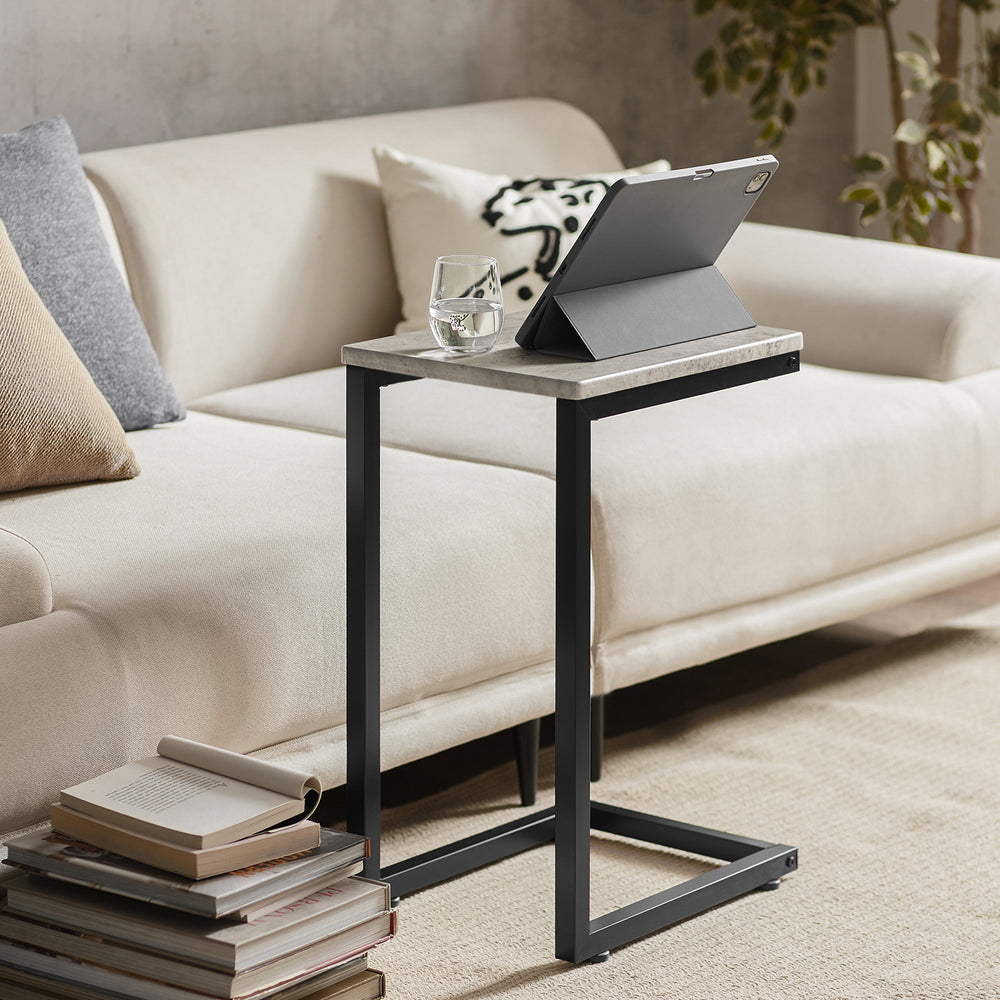SoBuy FBT44-HG Bijzettafel - Metalen Standaard - 30x60x40 cm -Grijs