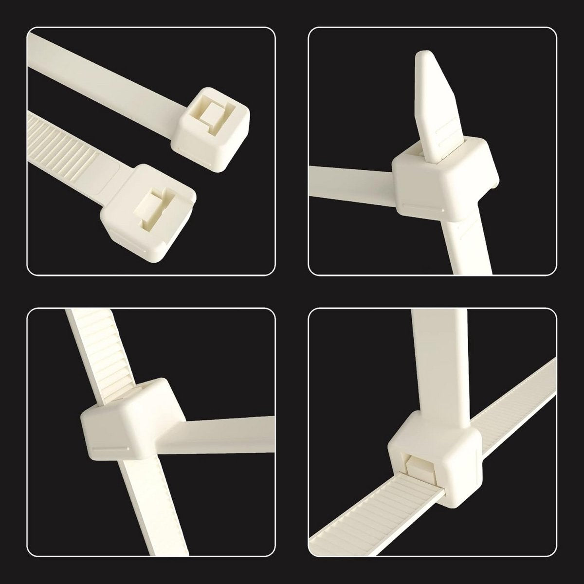Intervisio - Extra Lange Kabelbinders - Extra Sterk - Wit - 775 x 9 mm - 30 Stuks