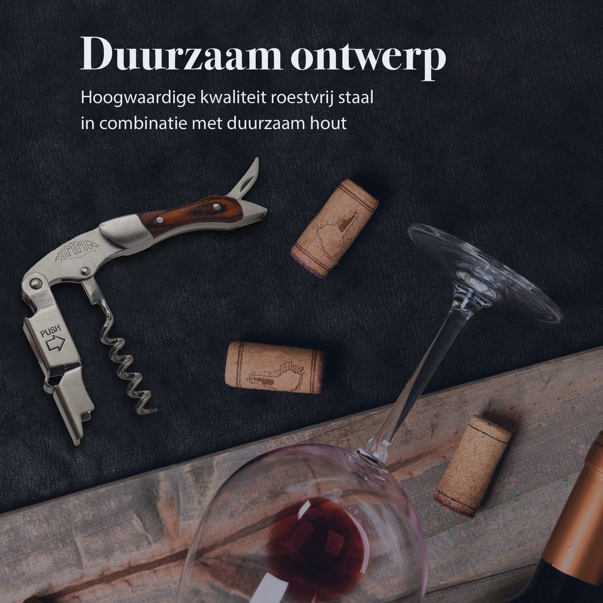 Nimma® Kurkentrekker - Multifunctioneel - Wijnopener - Kelnersmes - Wijn / Bier Accessoires - Opener - RVS