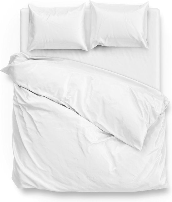 ZoHome Satinado Dekbedovertrek - Tweepersoons - 200x200/220 cm - Wit