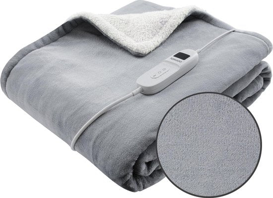 Tomado TEB1802G - Elektrische boven deken - omslagdeken - Superzachte fleece stof - 180 x 130 cm