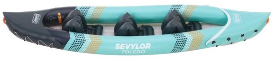Sevylor Toledo kajak – 2-3 persoons familiekajak – extra stabiel - verstelbare en afneembare stoelen – incl. opbergtas