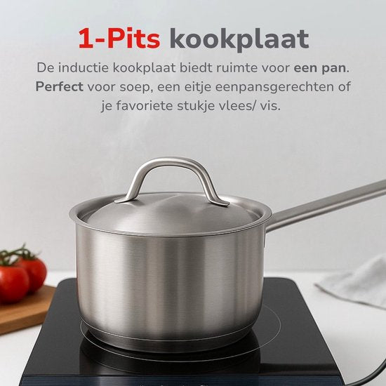 Alpina Inductieplaat - 1-Pits Kookplaat - 2000 W - Zwart