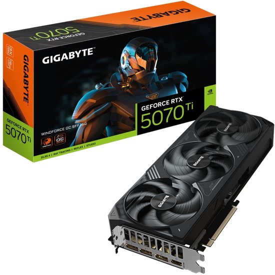 GIGABYTE GeForce RTX 5070 Ti WINDFORCE OC SFF - Videokaart - 16GB - GDDR7 - PCIe 5.0 - 1x HDMI 2.1 - 3x DisplayPort 2.1