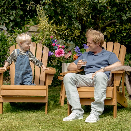 AXI Carmen Adirondack Stoel Bruin – Houten loungestoel met armleuningen – Hoge rugleuning - 90,5x78,4x93cm