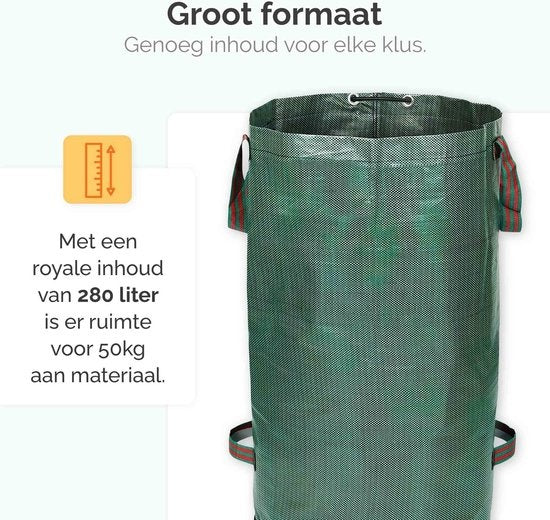 Goliving Tuinafvalzak - Set van 2- Tuinafvalzakken opvouwbaar - Tuinzak - Tuinafvalemmer - 2x 280 liter - Groen