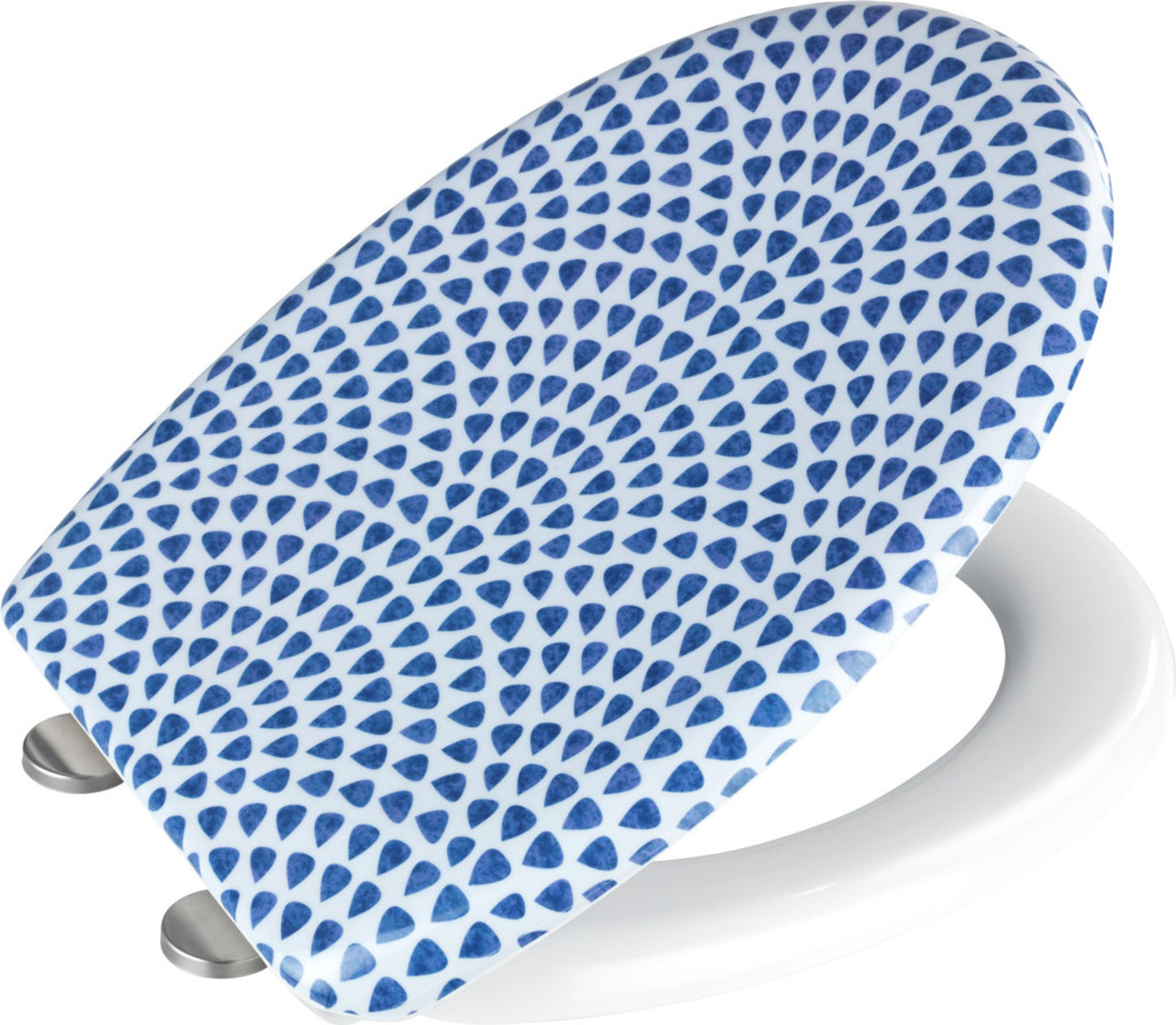 Wenko WC-bril Sevilla Duroplast met Soft-Close Systeem - 38 x 45 cm - Blauw Wit