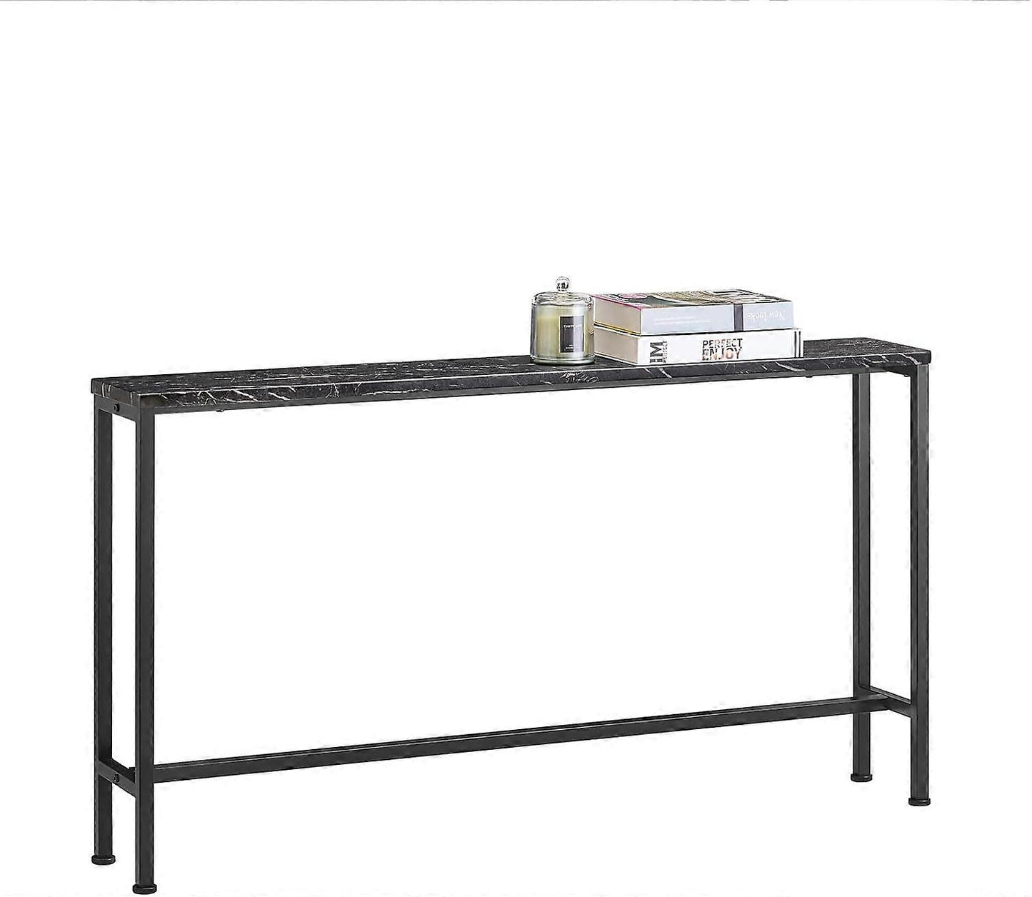 SoBuy - Console Tafel & Sidetable - Industrieel Design - Smal Model voor Hal of Woonkamer - 120x65x20 cm - Zwart Hout & Metaal