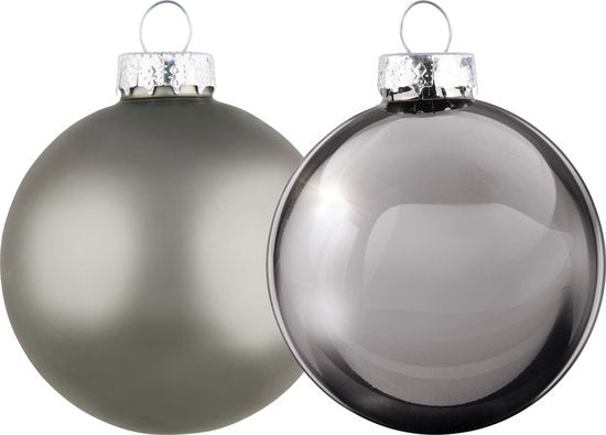 Arti Casa Kerstballen Zilver - Kerstballenset Glas 6 Stuks - Kerstversiering voor Binnen - Kerst Decoratie ∅ 8cm