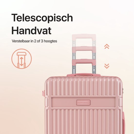 SKYCASES Trunk Reiskoffer – Classic Heritage – Extra Grote Koffer – 110L – TSA Slot – Lichtgewicht Trolley – 78x44x36 cm – Trunk Rolkoffer – Spinner Wielen – Roze
