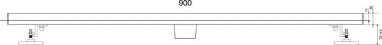 Douchegoot - 90cm - Goud - Tegelrooster - RVS - Met Flens