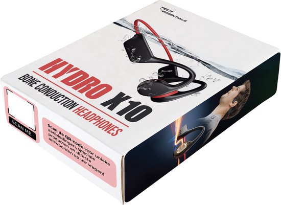 Tech Essentials Hydro X10 - Sport Oordopjes - Draadloos - Open Oor - IPX8 - 32GB - Bone Conduction Hoofdtelefoon - Koptelefoon - Hardlopen - Bluetooth