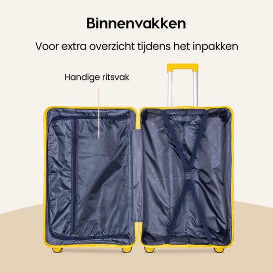 SC Urban Adventurer - Medium Reiskoffer - Cijferslot - 44x27x66cm - 78L - Reiskoffer met Kofferslot - Spinner wielen - Geel