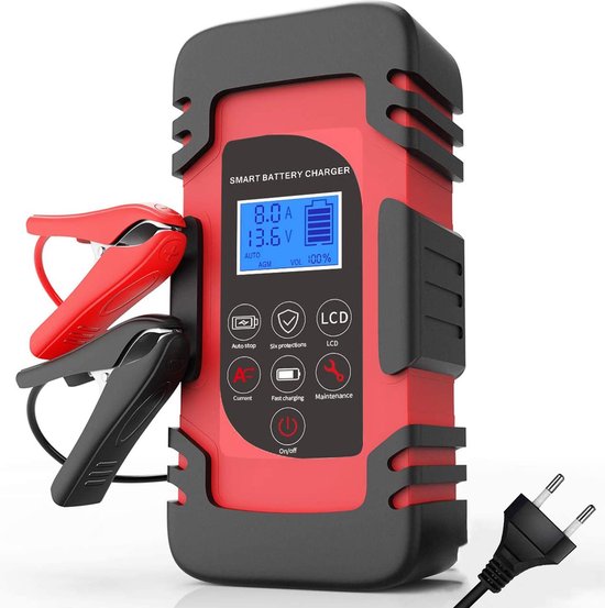 Strex Acculader - 12/24V 4/6/8A - Reparatiemodus - Voor Auto / Motor / Scooter / Boot / Camper