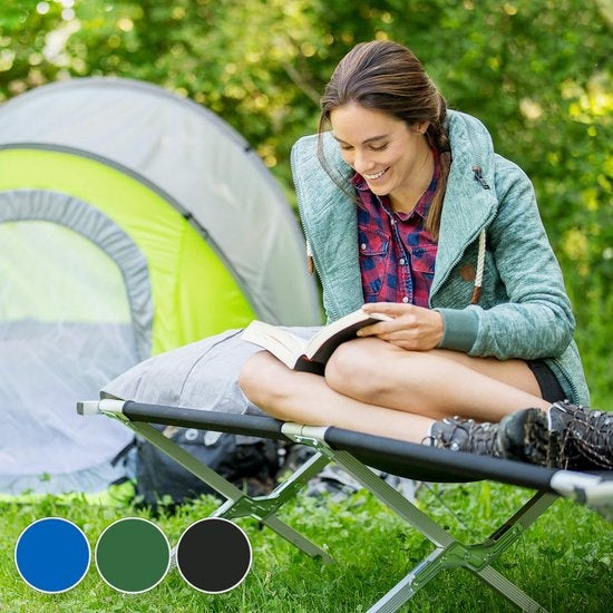 TecTake veldbed - xl veldbed 190 cm - Zwart - 401212