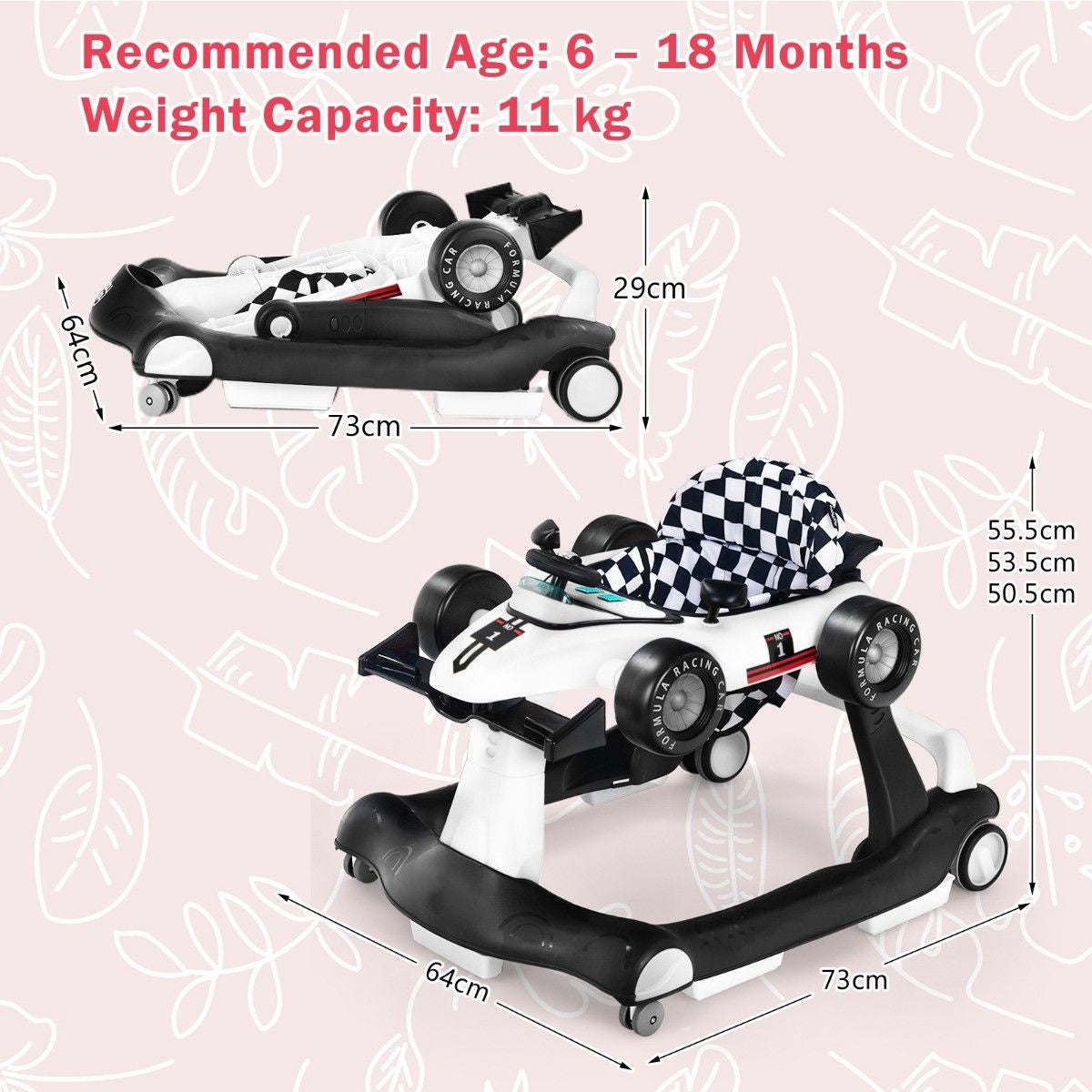 Coast 4 in-1 Loopauto met Instelbare Hoogte - Wit