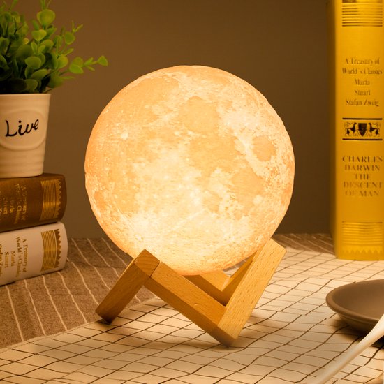 Denver Maanlamp 3D - Bluetooth Speaker Draadloos - Tafellamp Slaapkamer - Muzieksyncronisatie - Incl. Afstandsbediening - Maan lamp - LBS150