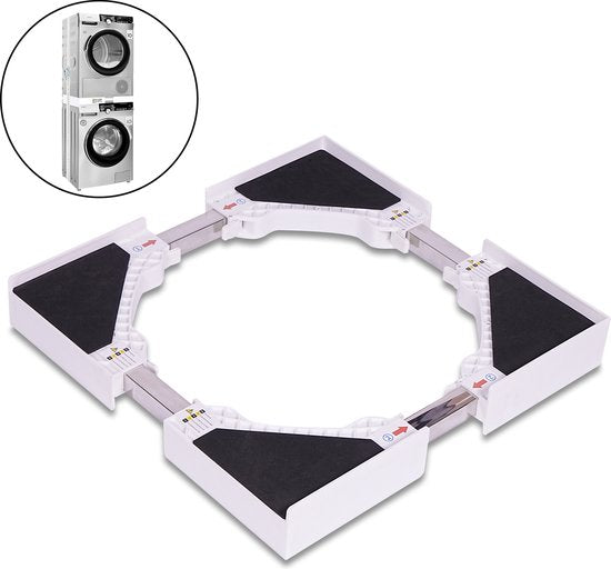Vonia Tussenstuk wasmachine droger - Stapelkit wasmachine droger - Universeel - Verstelbaar - Wit