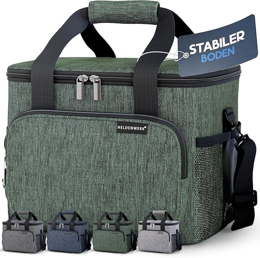 Heldenwerk Grote opvouwbare koeltas – Geïsoleerde koelbox, thermotas, lekvrij en waterdicht – Picknick- en lunchtas – 30 L – Donkergrijs